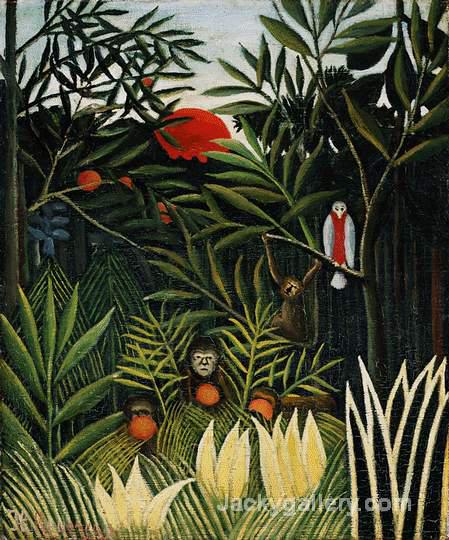 Landscape with Monkeys by Henri Rousseau paintings reproduction